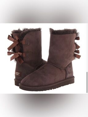 UGG Chocolate Brown Bailey Bow Boot